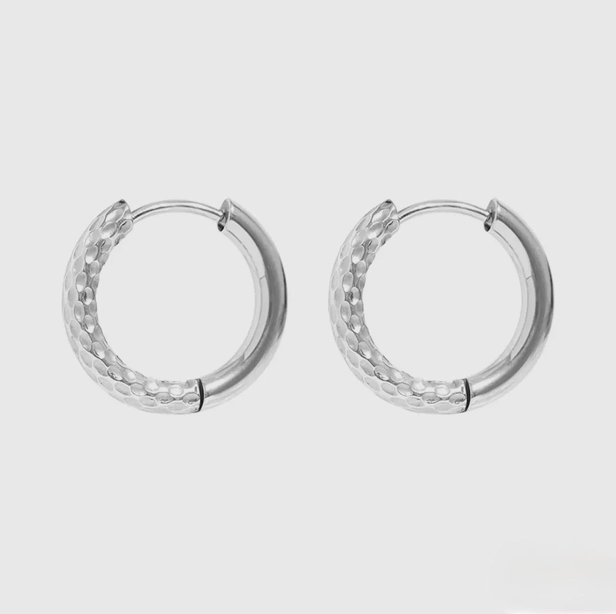 Jagged Edge Huggie Earring