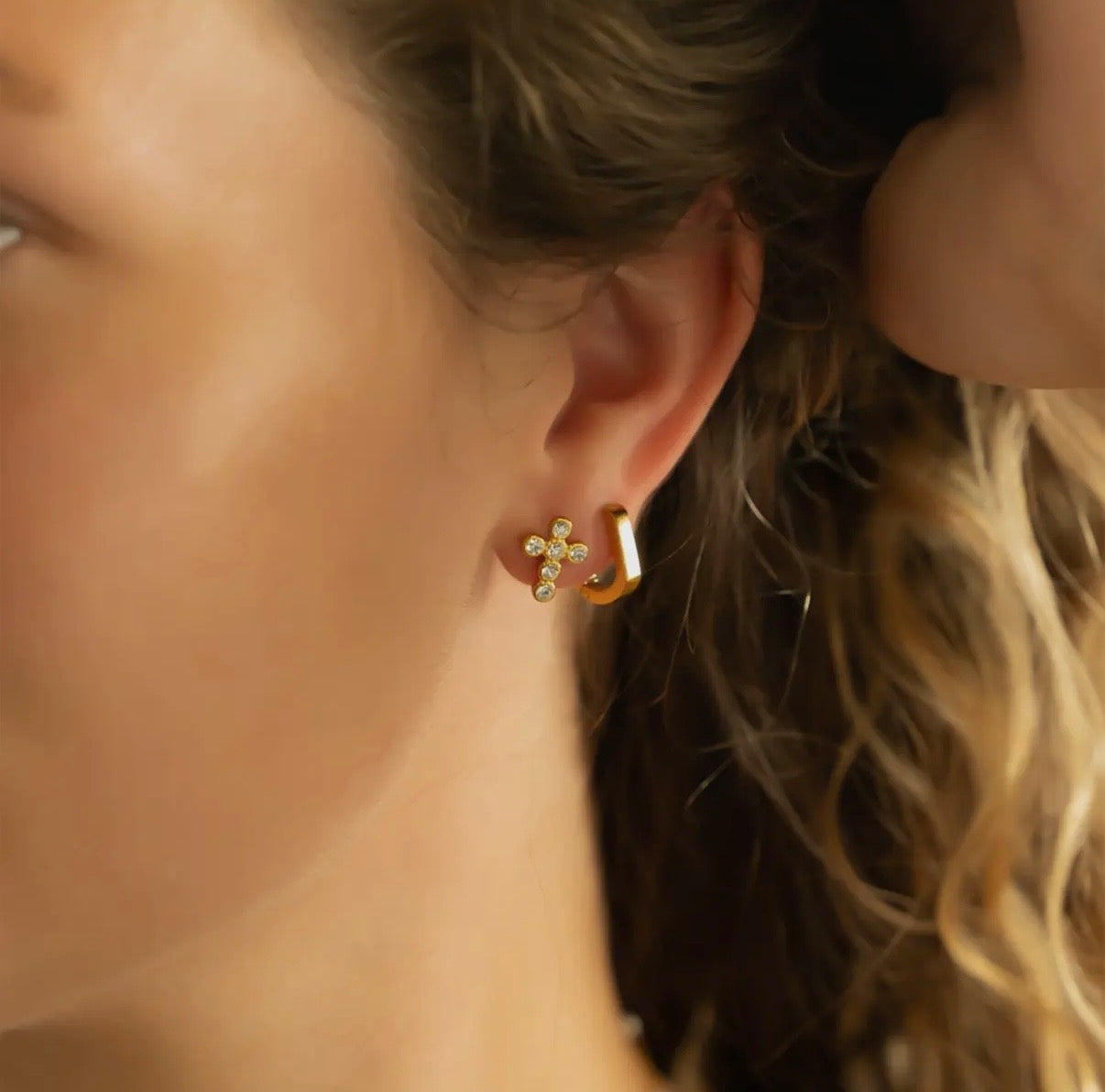 Hugs & Kisses Huggie Hoops