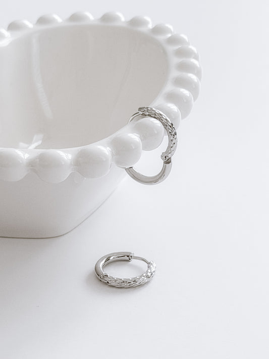 Jagged Edge Huggie Earring